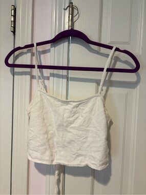 La Hearts White Cropped Cami Tank Top